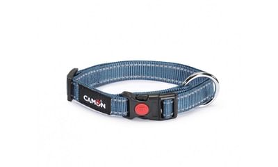 CAMON Low Tension - Collare per Cani con Cuciture Reflex Resistente Blu 25 mm x 42-68 cm - Immagine 3
