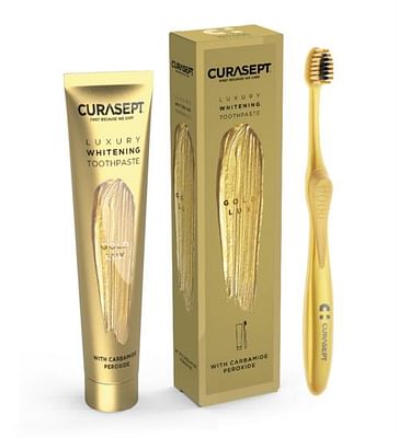 Curasept Gold Luxury Dentifricio Sbiancante 75ml + Spazzolino - Curasept - Immagine 5
