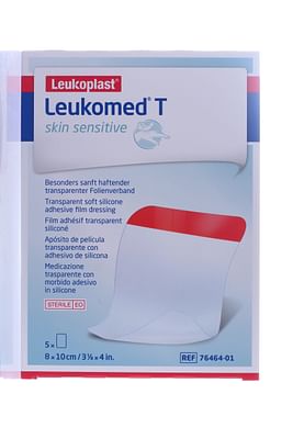 Leukomed T Skin Sensitive Medicazione Post Operatoria Trasparente Con Massa Adesiva In Silicone 8x10 Cm 5 Pezzi
