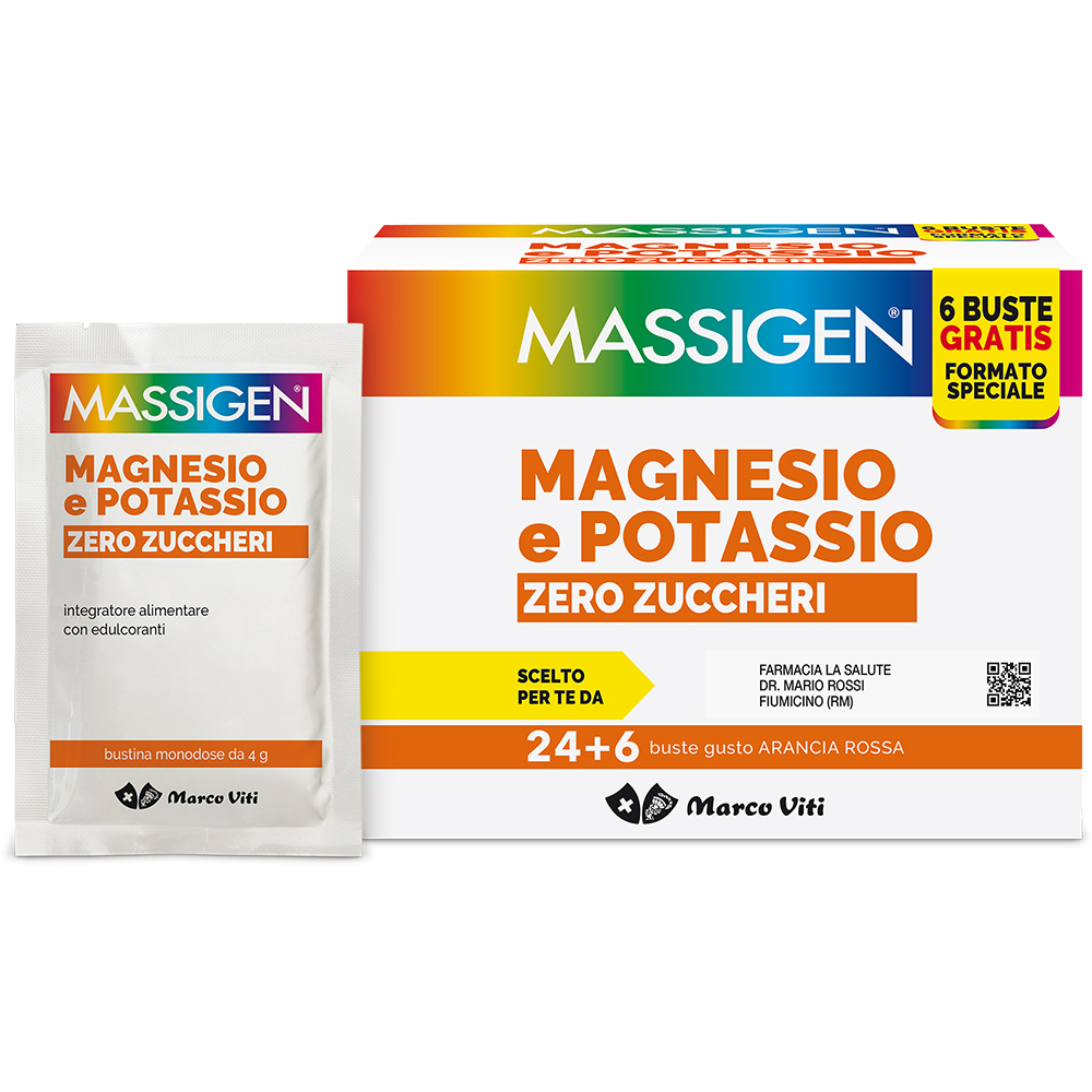 Massigen Magnesio E Potassio Zero Zuccheri Integratore Ricostituente 30 Bustine 4G - Immagine 6