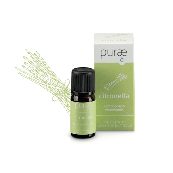 Purae Olio Essenziale Citronella Parti Aeree 10 Ml
