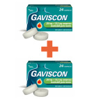 Gaviscon 48 Compresse Menta - 250MG + 133,5MG contro bruciore di stomaco e trattamento del reflusso gastroesofageo
