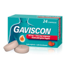 Gaviscon 24 Compresse Fragola - 250mg +133,5mg Contro Bruciore di Stomaco e Trattamento del Reflusso Gastroesofageo