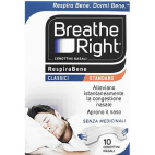 Breath Right Cerotti Nasali Classici 10 Pezzi Allevia Congestione Nasale