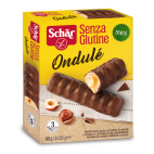 Schar ondule' barrette con ripieno di nocciole ricoperte di cioccolato al latte 3 porzioni da 30 g