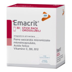 Pharma Line Emacrit Integratore Ferro Acido Folico Vitamine Orosolubile 30 Stick