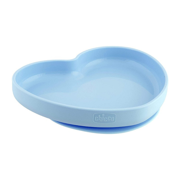 Chicco Ragazzo Blu Stoviglie + Posate Per Bambini, Piastra Cuore Silicone - Immagine 6