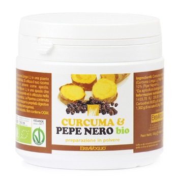Erbavoglio Nero Curcuma E Pepe Biologici In Polvere 150 G - Immagine 3