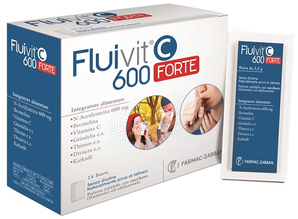 Fluivit C 600 Forte Integratore Per Secrezioni Bronchiali E Tosse 14 Buste Da 3,5 G - Immagine 6