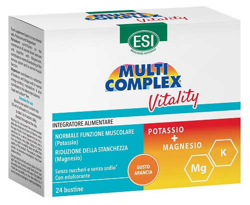 Esi Multicomplex Vitality Integratore Di Magnesio E Potassio Gusto Arancia 24 Bustine