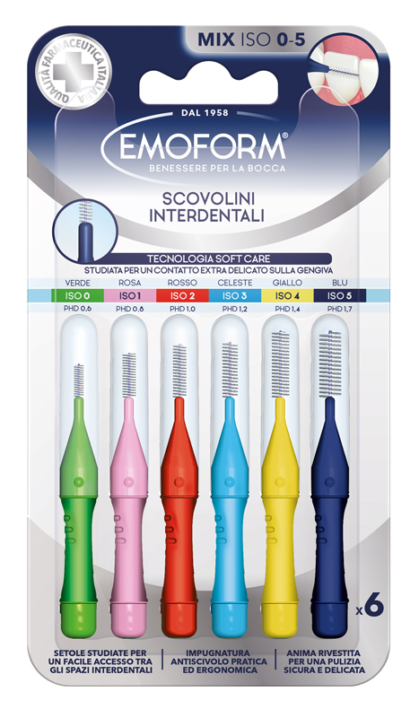 Polifarma Benessere Srl Emoform Scovolini Interdentali Iso 0-5 Mix 6 Pezzi - Immagine 3
