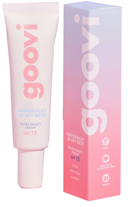 Goovi Unisex Crema Incarnato Tinted Beauty Cream Spf15 Naturally At My Best 30Ml - Viso Colorata Effetto Globale - Immagine 2