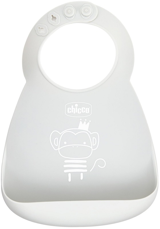 Chicco Bavaglino in Silicone con Tasca Grigio - Immagine 8