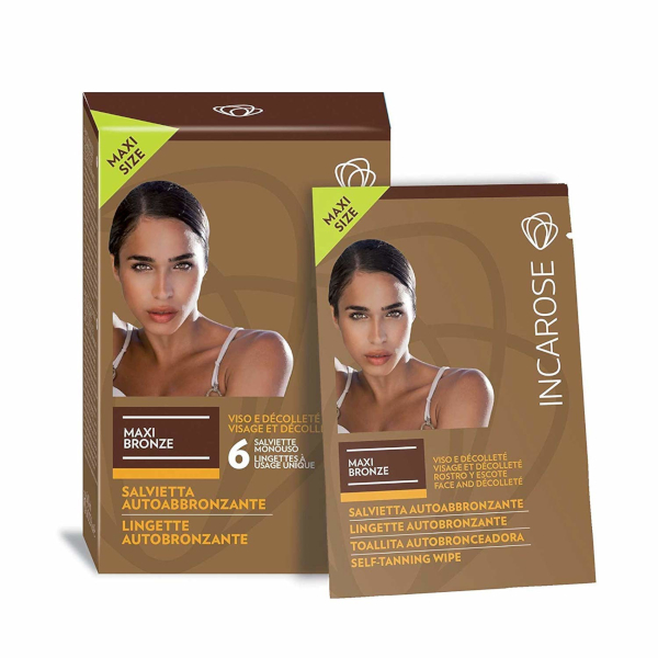 Incarose Incarose® Maxi Bronze 6 Salviette Viso Décolleté 60 Ml Crema Bambino - Immagine 5
