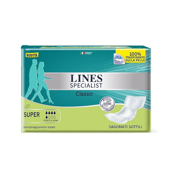 Lines Specialist Classic Unisex - 30 Pannoloni Assorbenti Sagomati Per Incontinenza Super - Immagine 6