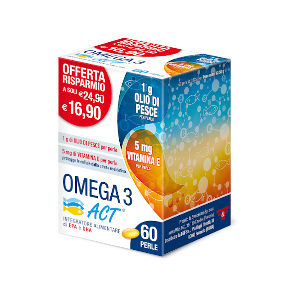 F&F Omega 3 Integratore 60 Perle EPA DHA Vitamina E Olio Di Pesce 1g - Immagine 1