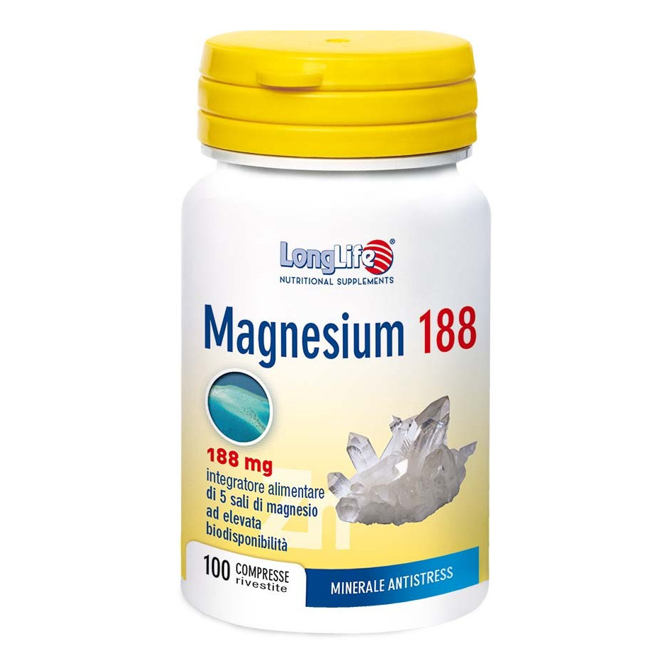 Longlife Magnesium 188 - Integratore A Base Di Magnesio 100 Compresse - Immagine 8
