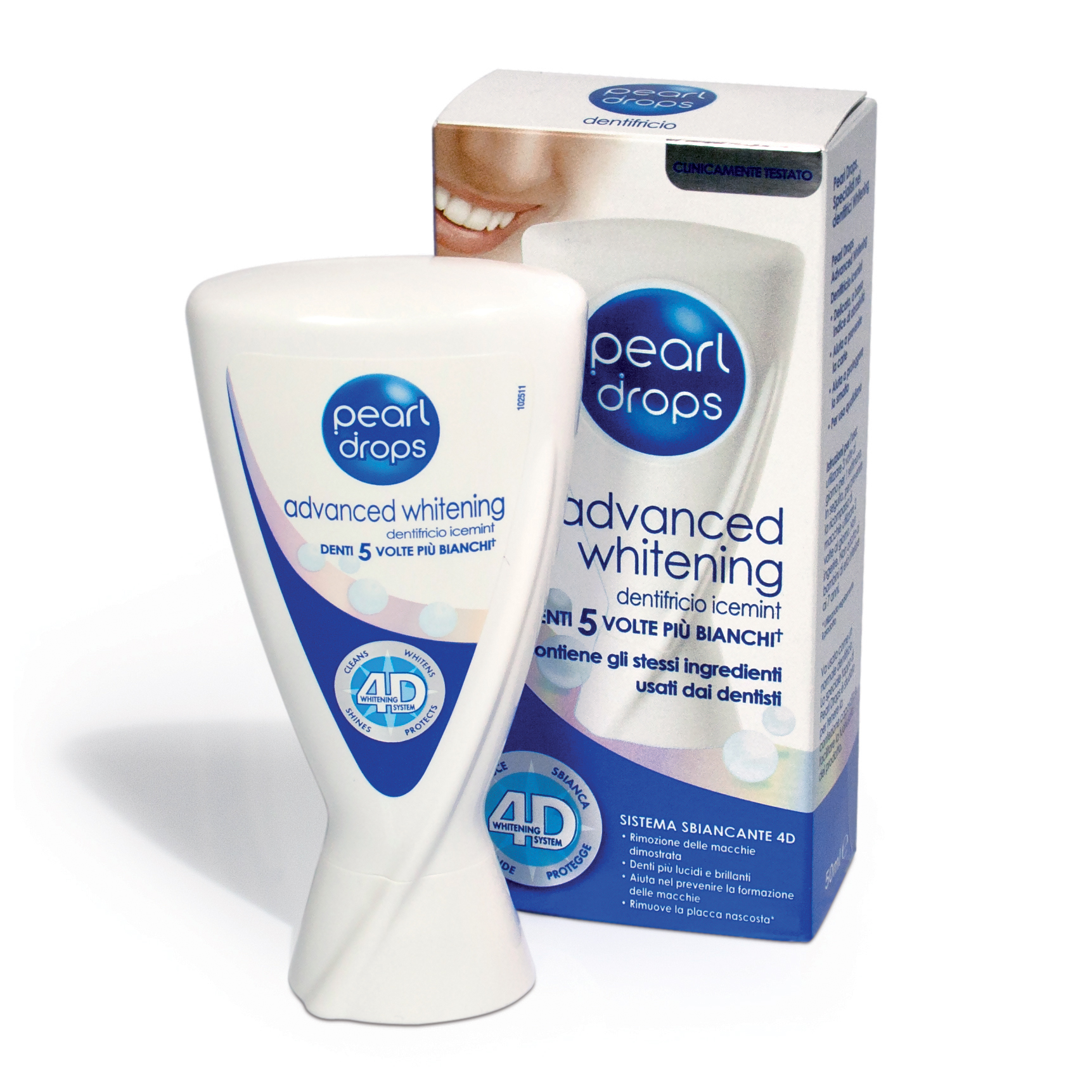 6pz PEARL DROPS dentifricio sbiancante Daily Whitening pro-white icemint 50ml - Immagine 4