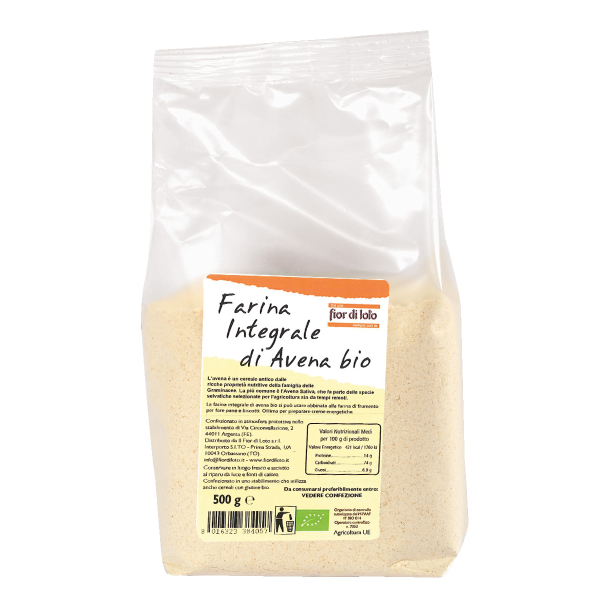 Biotobio Farina Avena Integr 500G - Immagine 3