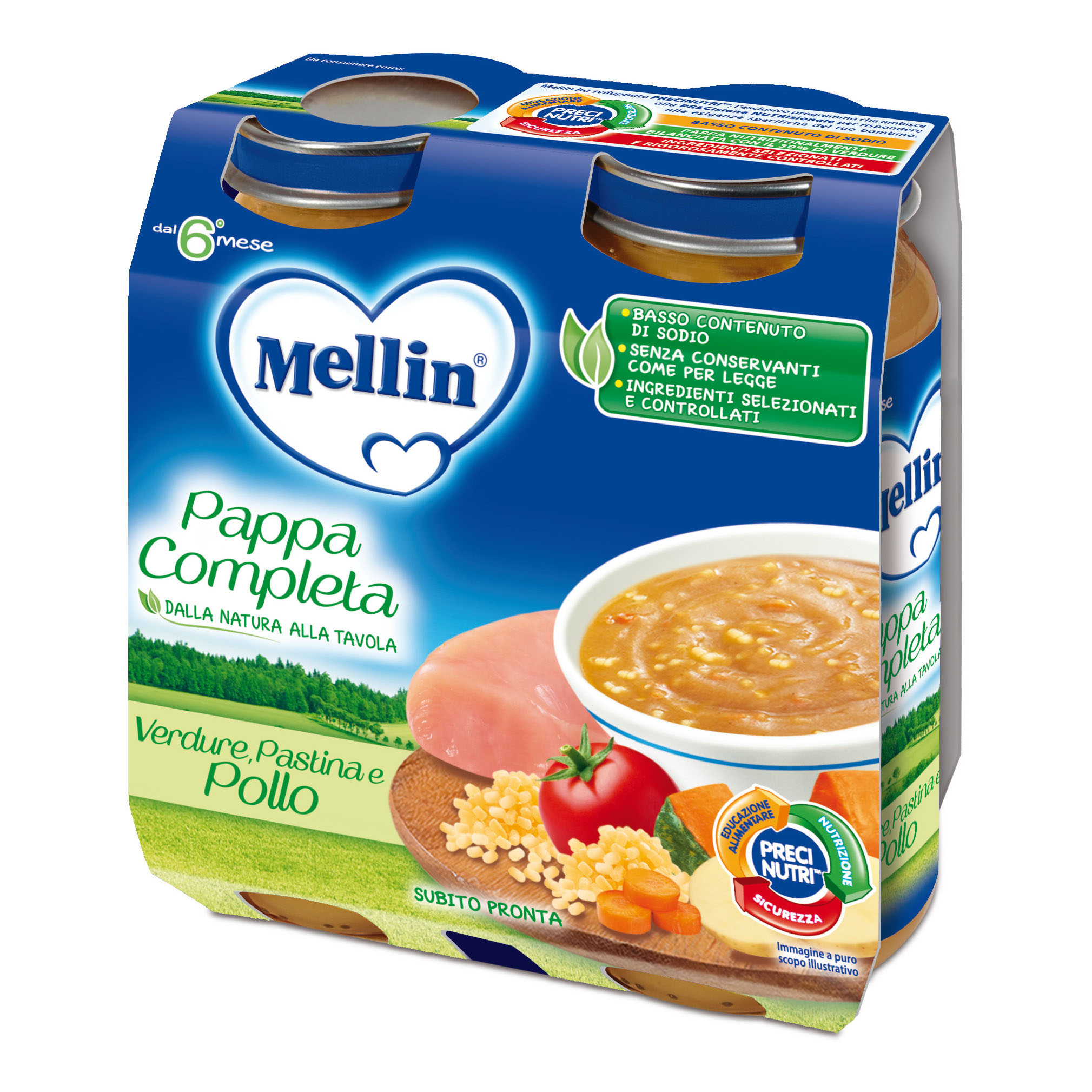 MELLIN Pappa Completa Al Pollo Per Bambini +6 Mesi 2 Vasetti Da 250 G - Immagine 6