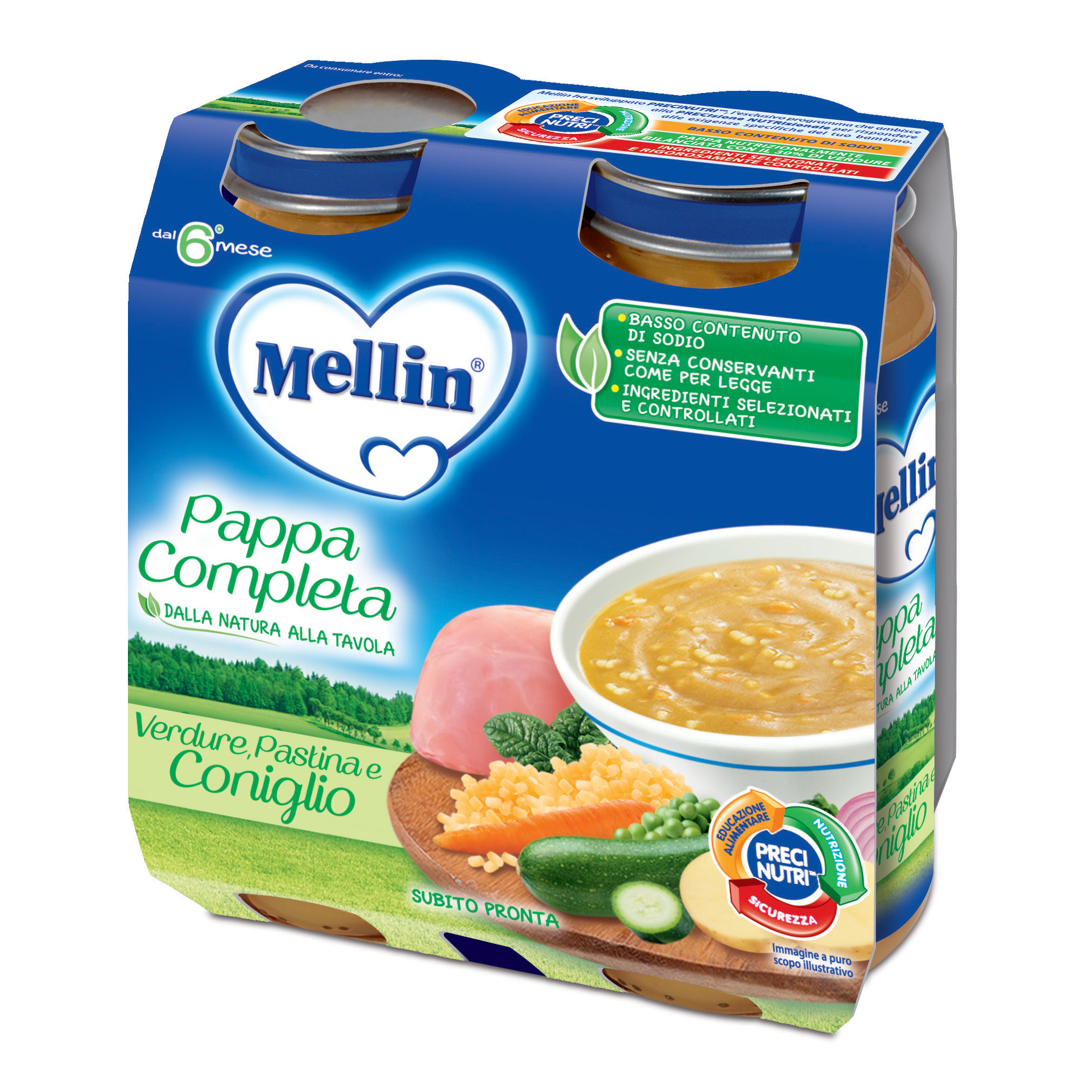 Mellin Pappa Completa Coniglio 2 Vasetti Da 250 G - Immagine 7