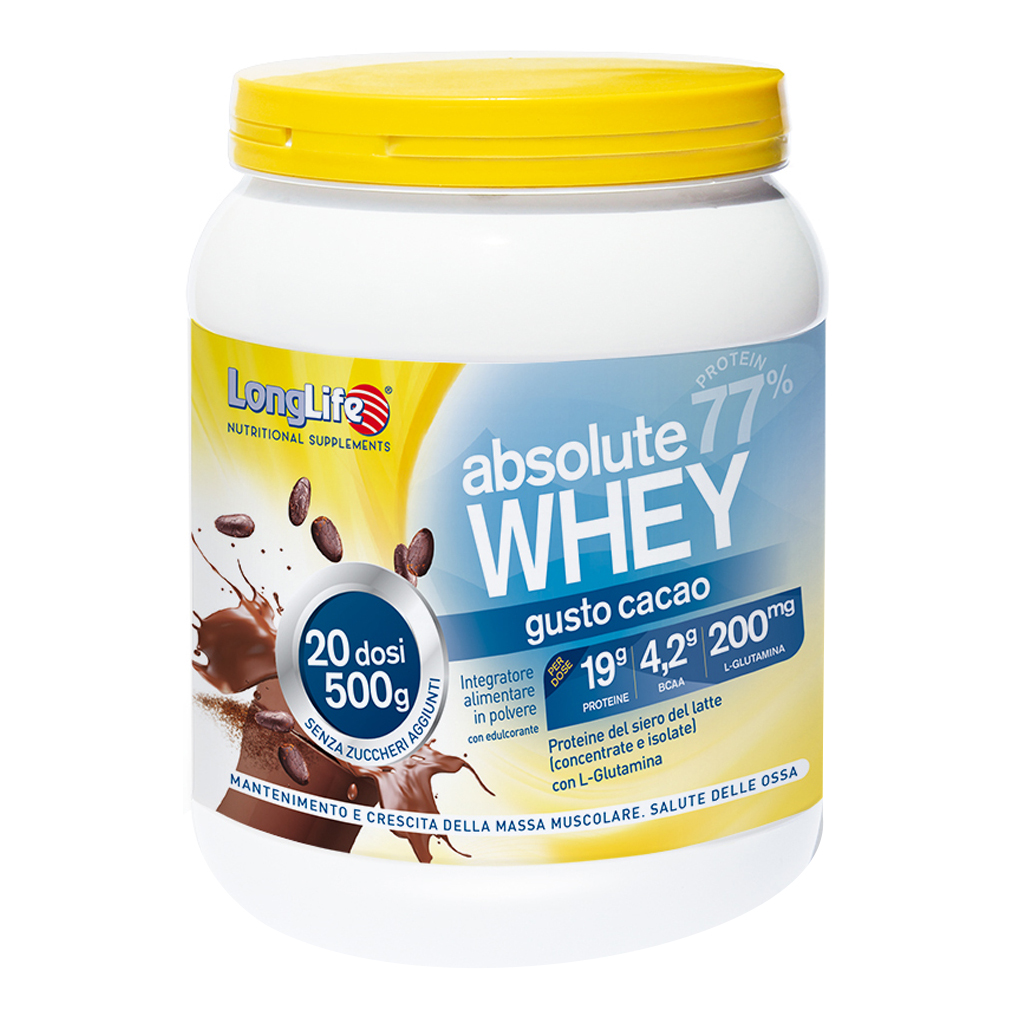 Longlife Absolute Whey Cacao 500 G Con Edulcorante Senza Glutine - Immagine 5