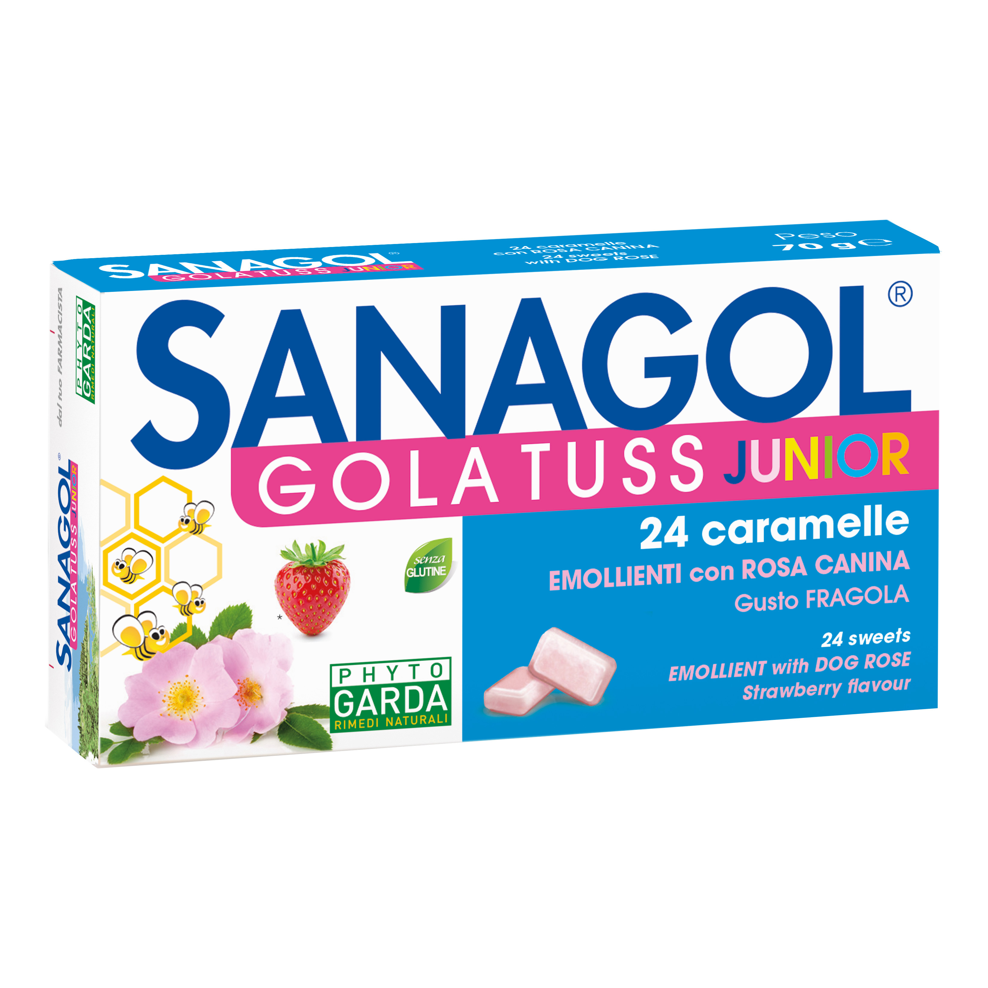 Sanagol Gola Tuss Junior Fragola 24 Caramelle