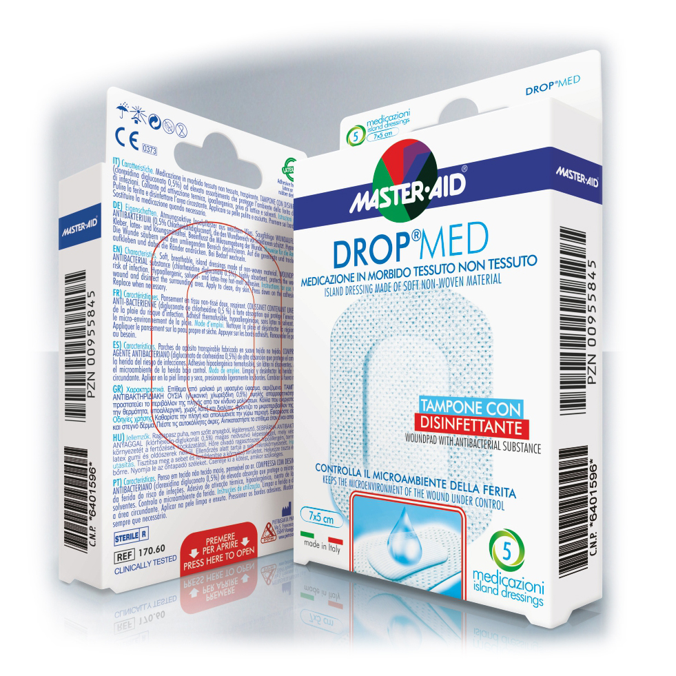 Master Aid Master-Aid Drop Med Per Cura Ferite 14X14 Cm 5 Pezzi - Immagine 8