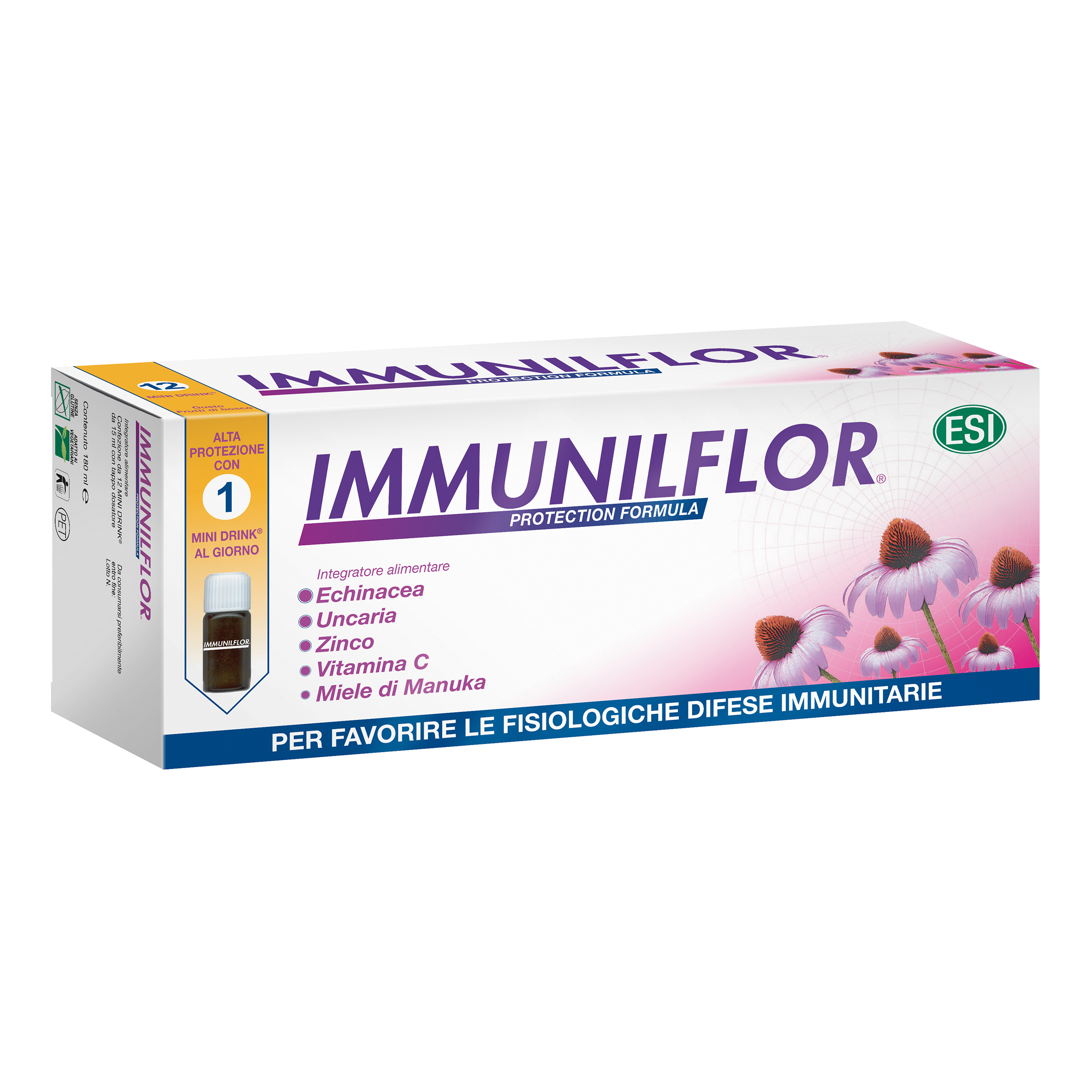 Esi Immunilflor Mini Drink 12 Flaconcini Bevibili - Integratore Immunostimolante - Immagine 6