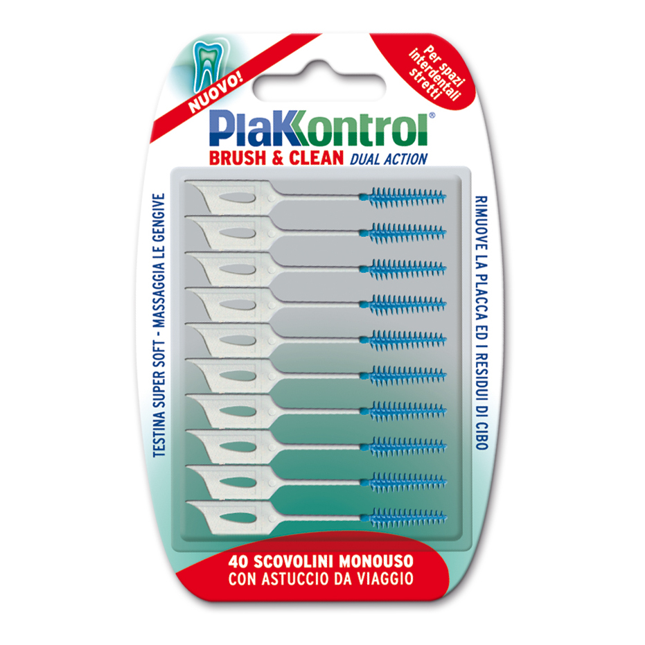Plakkontrol Plakkontrol® Brush & Clean Spazi Stretti 40 Pz Spazzolino Da Denti - Immagine 4