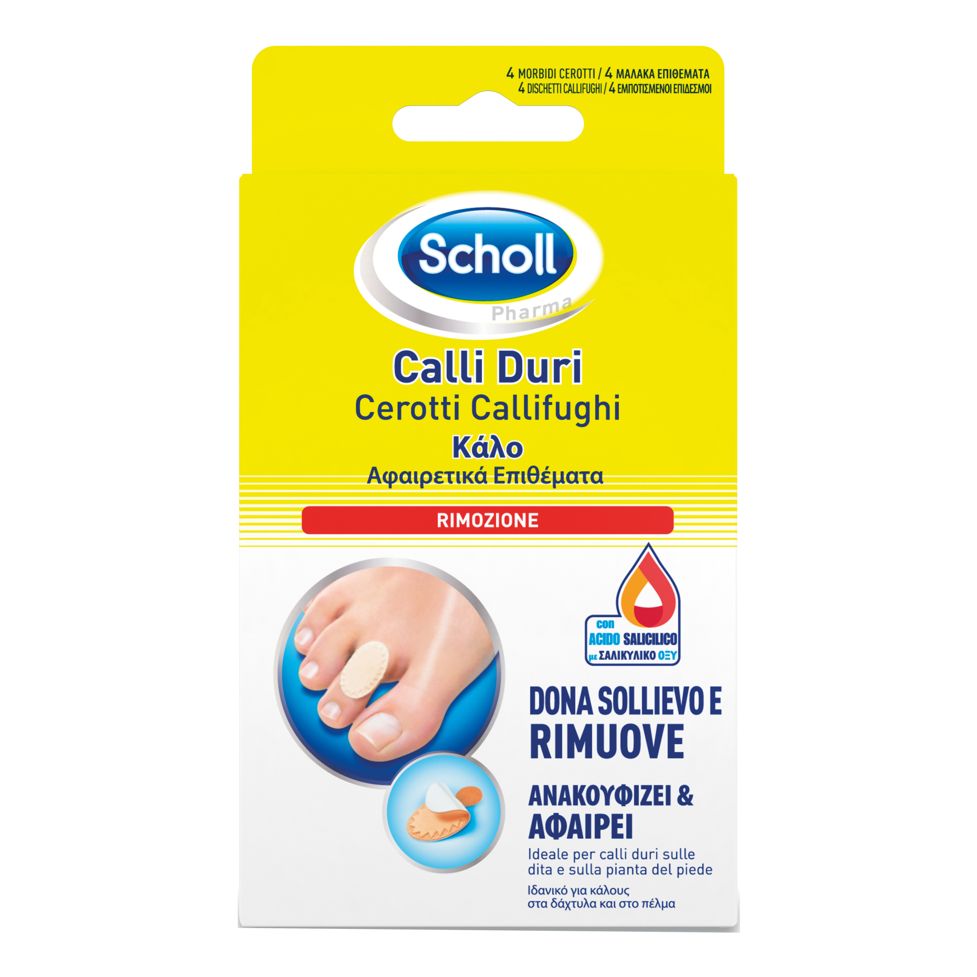 Scholl Cerotti Callifughi Calli Duri 4 Pezzi