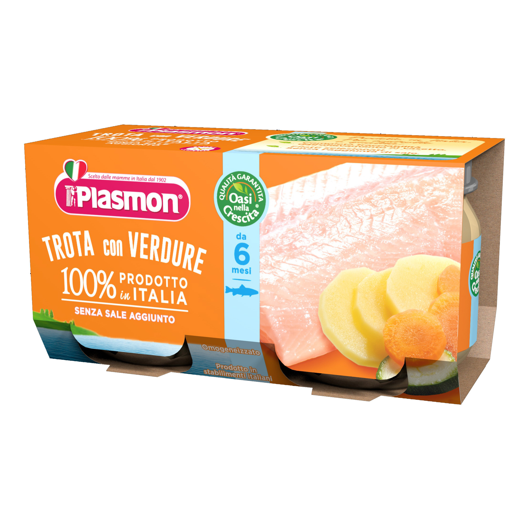 Plasmon Plasmon® Omogeneizzato Trota Con Verdure 2X80 G Pappa Bambino - Immagine 7