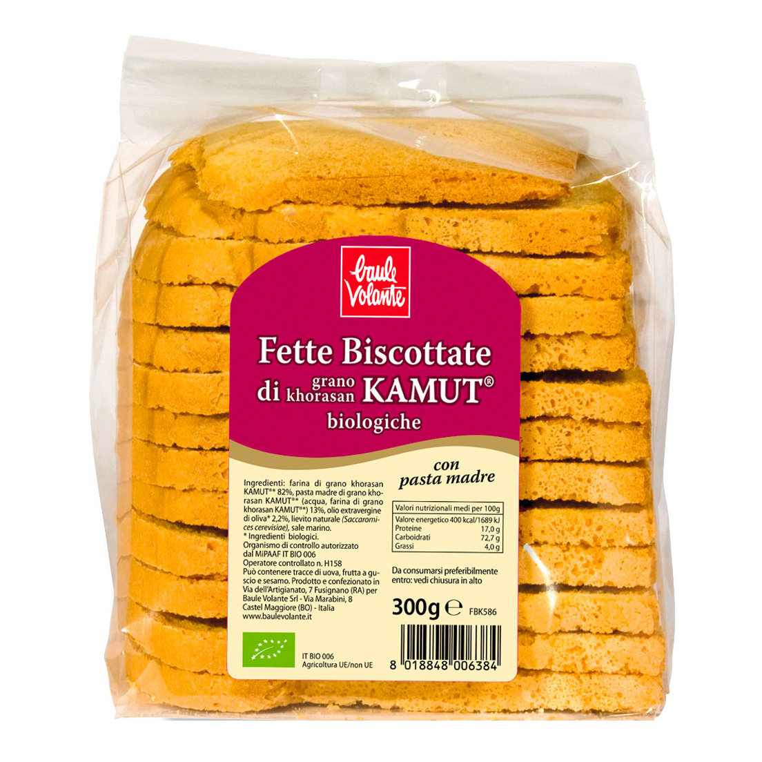 Baule Volante Grano Fette Biscottate Di Khorasan Kamut 300 G - Immagine 3