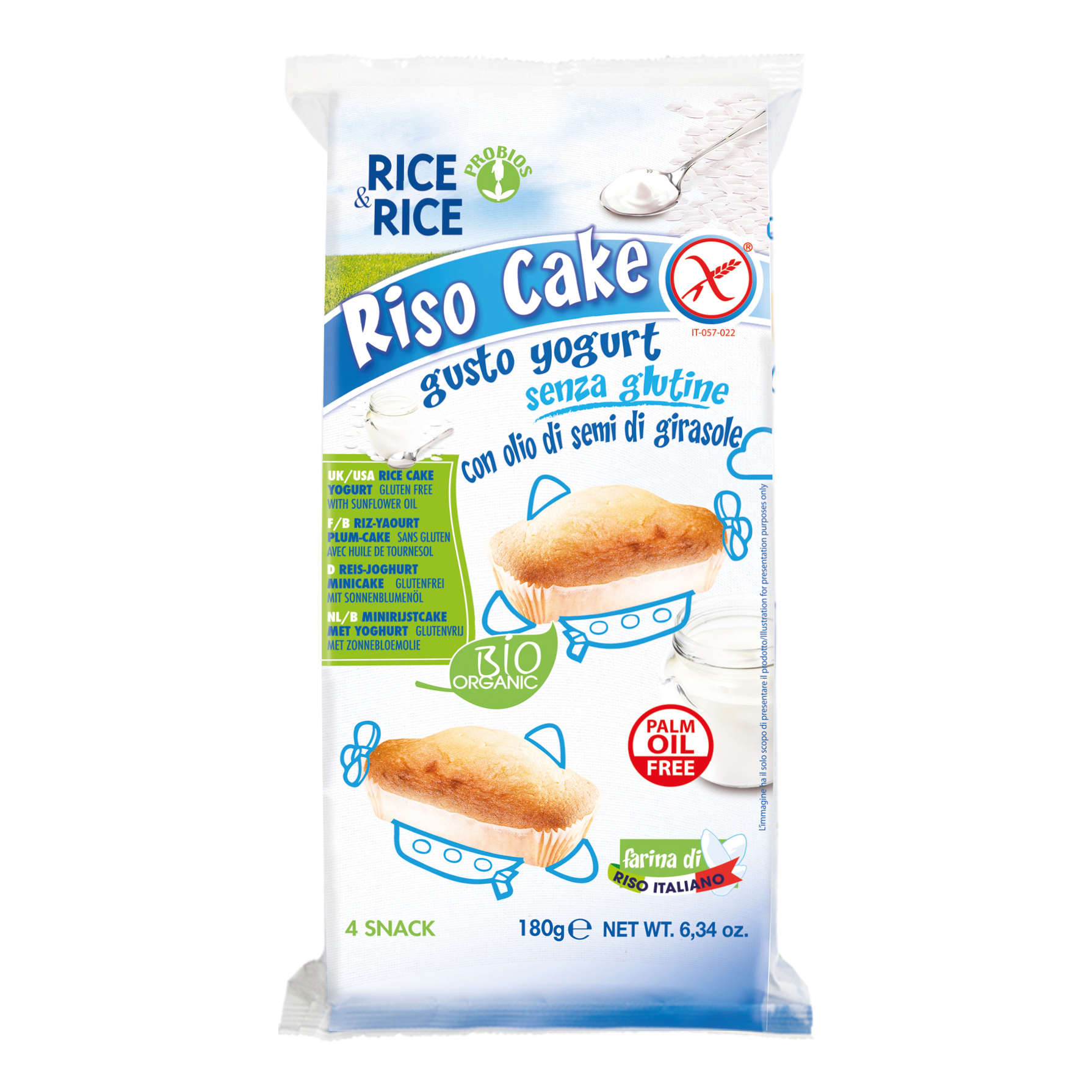 Probios Rice&Rice R&R Riso Cake Yogurt 4X45g - Immagine 3