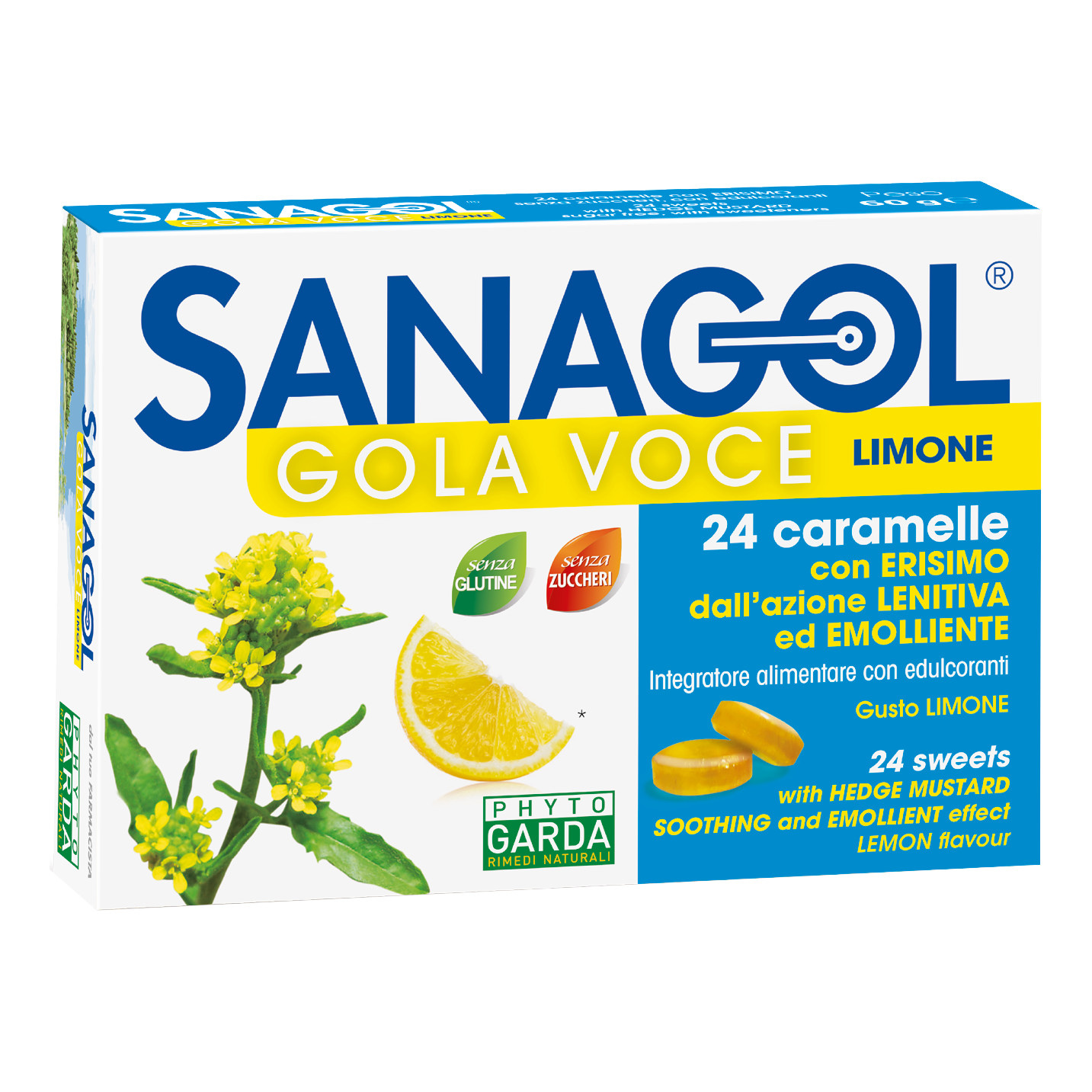 Phyto Garda Sanagol Sanagol Gola Voce Gusto Limone 24 Caramelle - Immagine 4