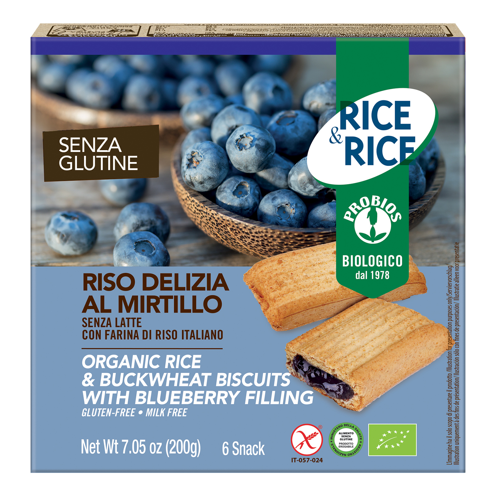 Probios Rice&Rice Riso Delizia Al Mirtillo Senza Glutine 6 Snack - Immagine 3
