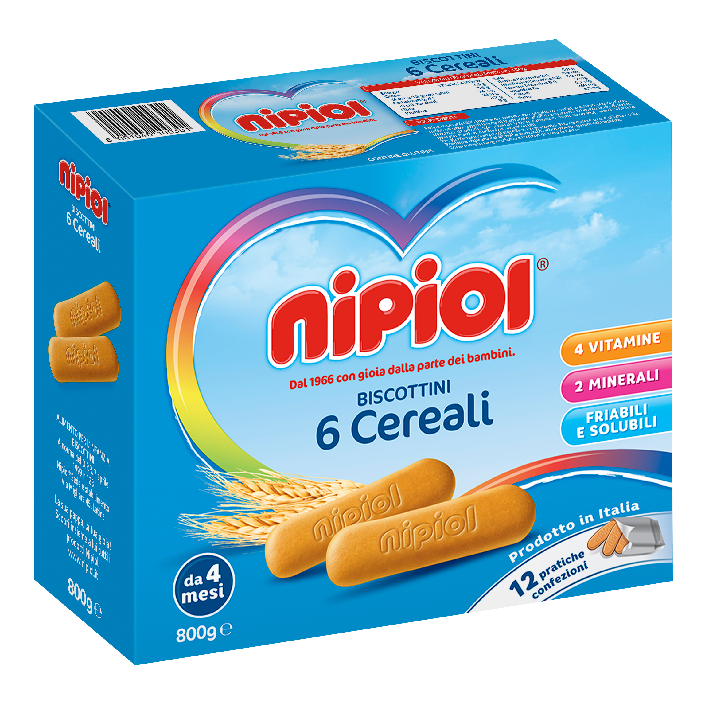 Nipiol Biscottini 6 Cereali 800 G - Immagine 6