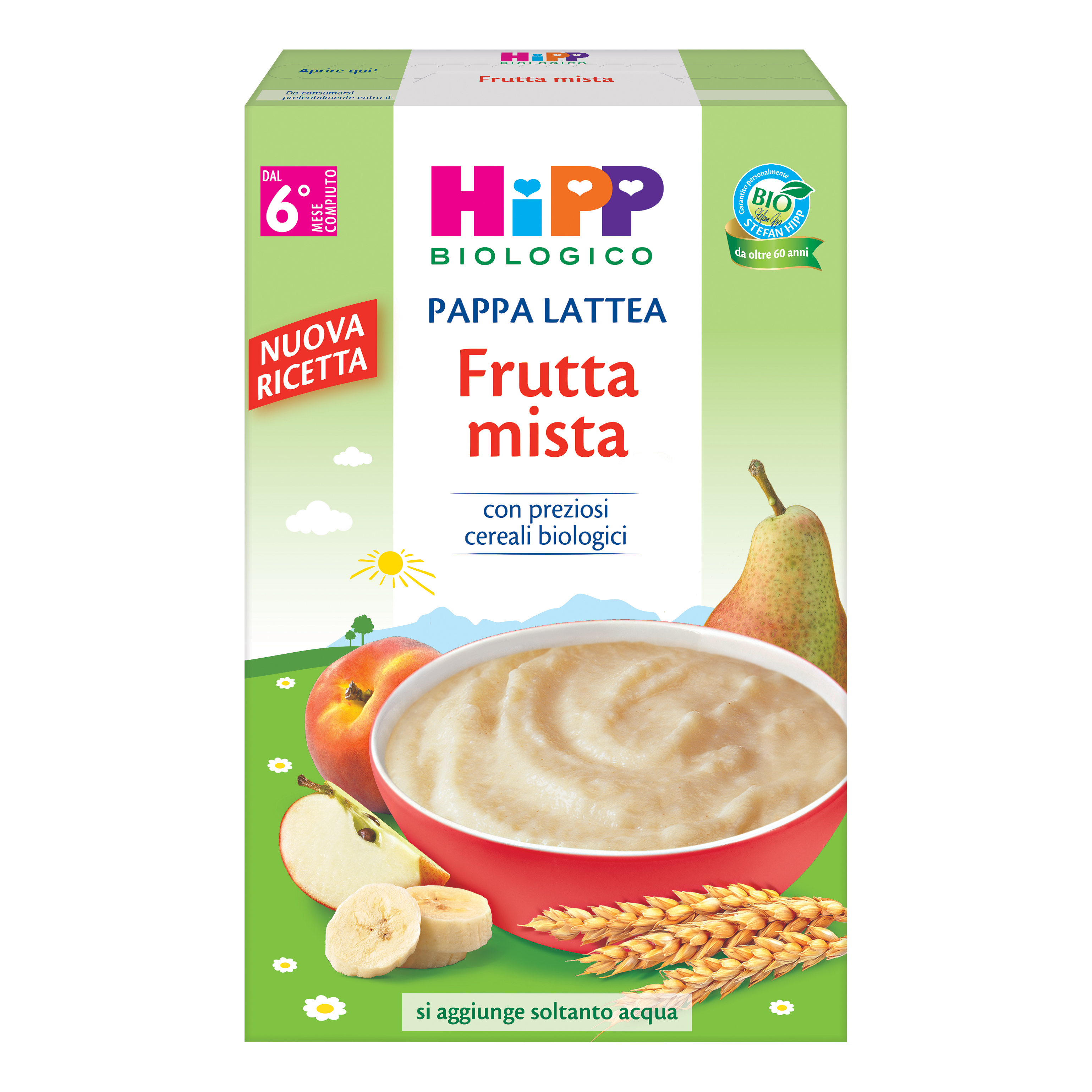 HiPP Pappa Lattea Frutta Mista Cereali Bio 250g 6+ Mesi