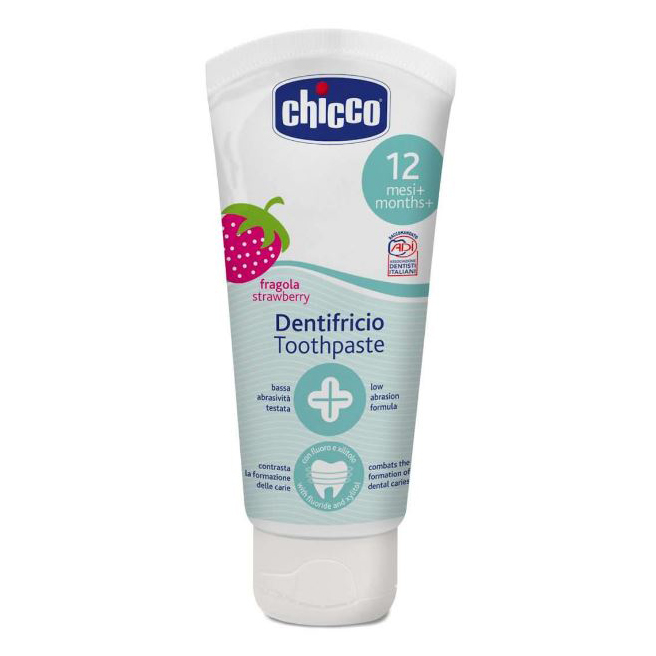 CHICCO DENTIFRICIO FRAGOLA 50 ML 12M+ CON FLUORO - Immagine 7