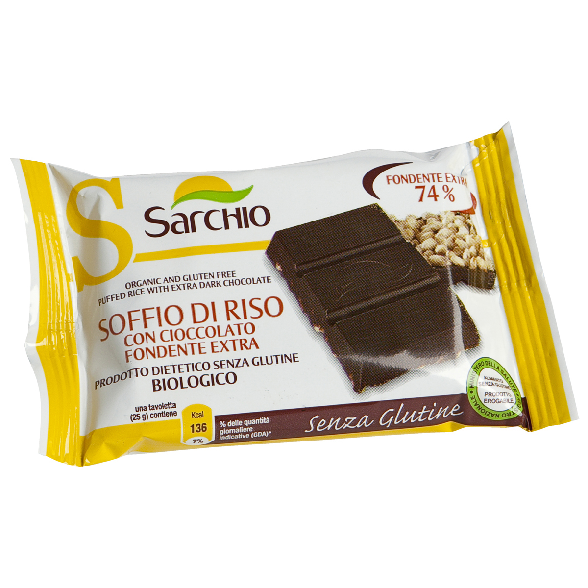 Sarchio Chocosoffio Barretta Cioccolato Fondente Extra E Riso Croccante 25 G - Immagine 3
