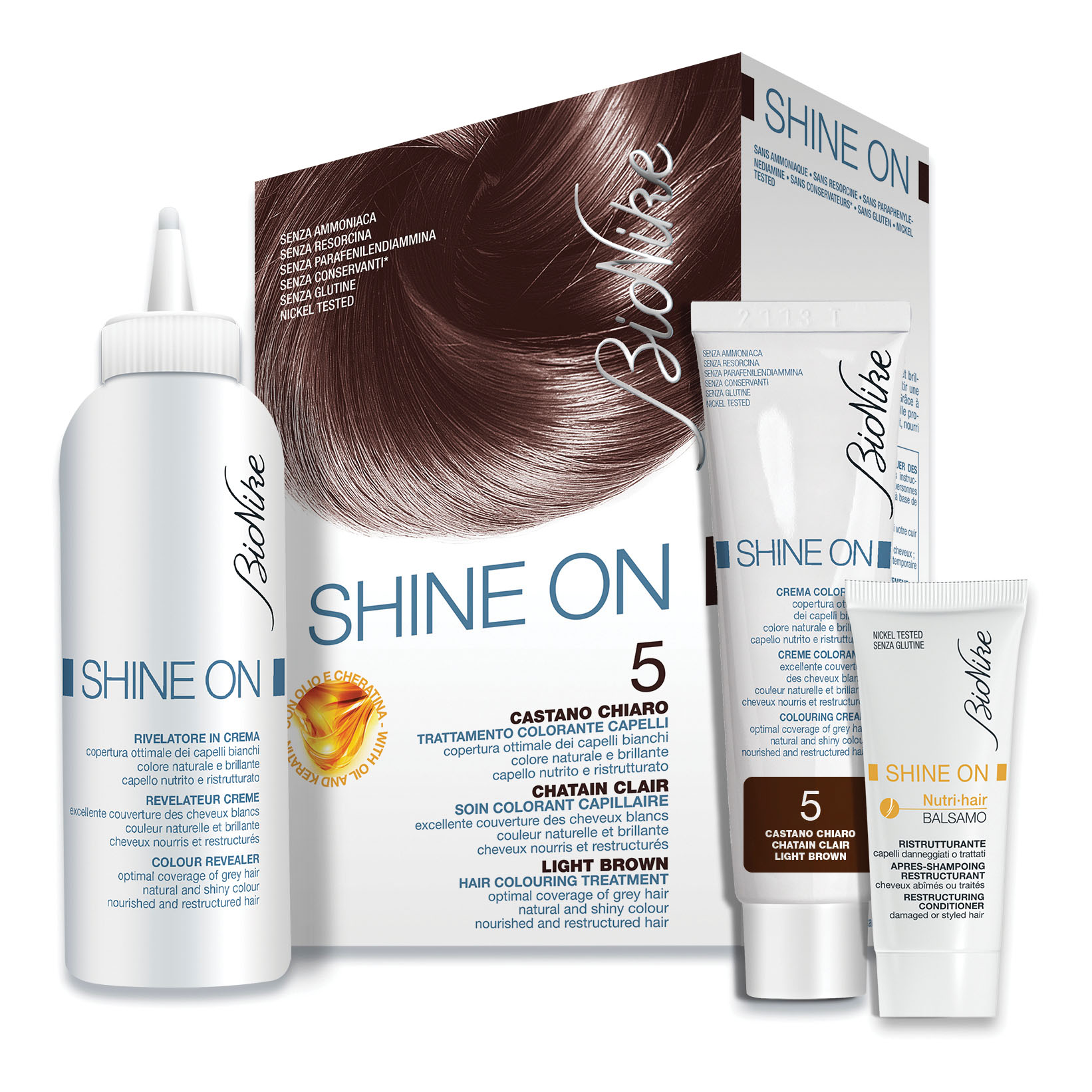 I.c.i.m. (Bionike) Internation Chiaro Shine On Tintura Capelli Colore Castano 5 - Immagine 3