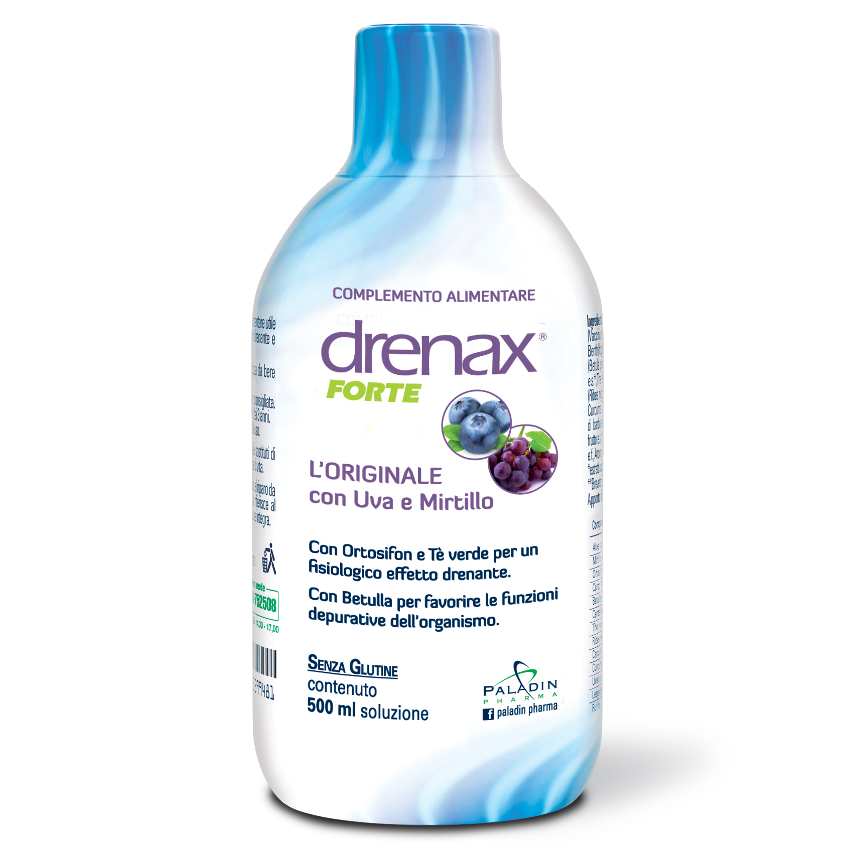 Drenax Forte Uva & Mirtillo 500 Ml - Integratore drenante - Immagine 4