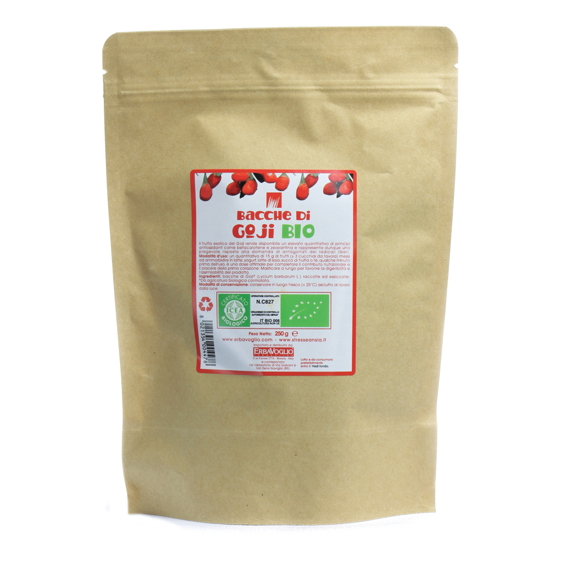 Erbavoglio Goji Bacche Biologiche 250 G - Immagine 5