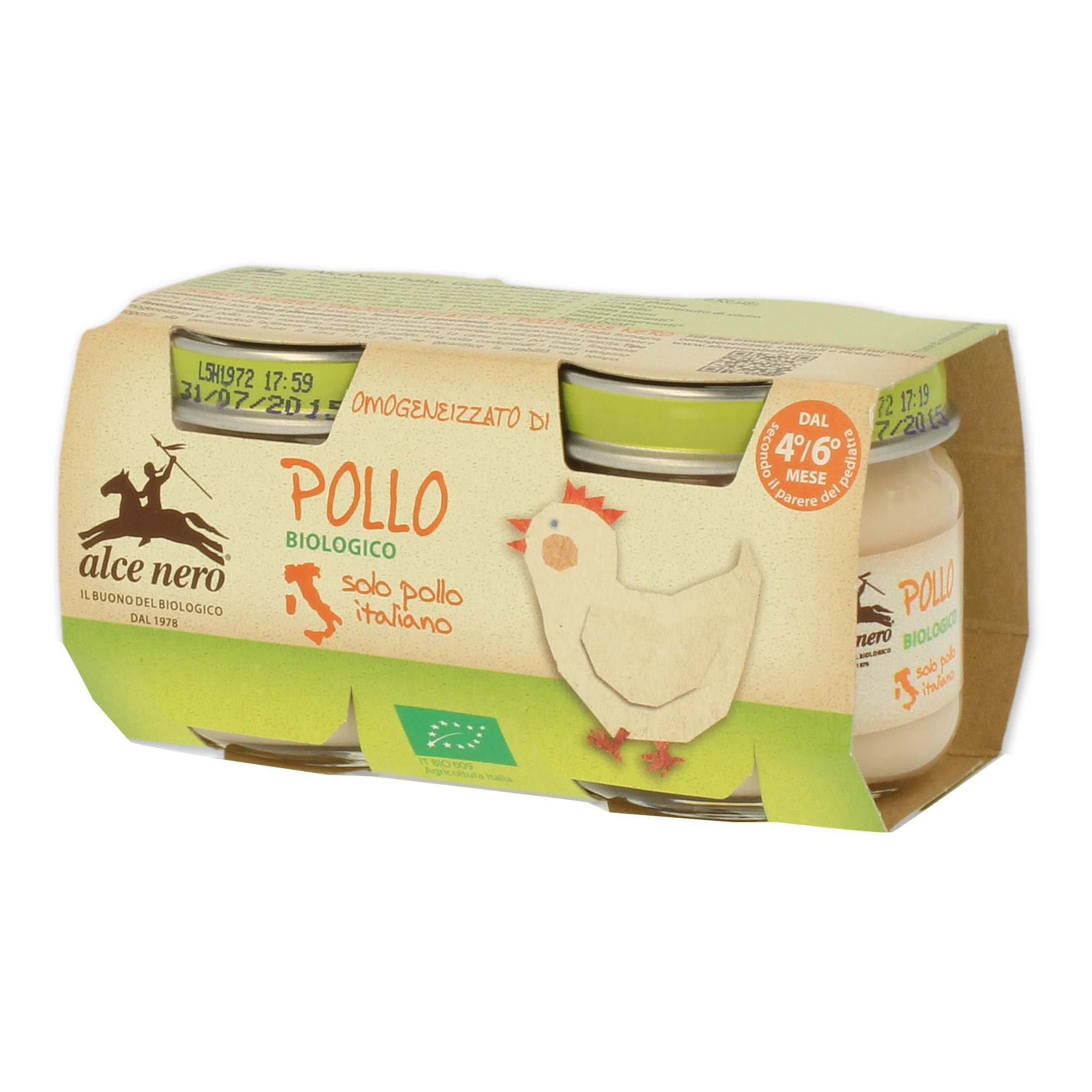 Alce Nero Nero Omogeneizzato Di Pollo Baby Food Bio 2 X 80 G - Immagine 5