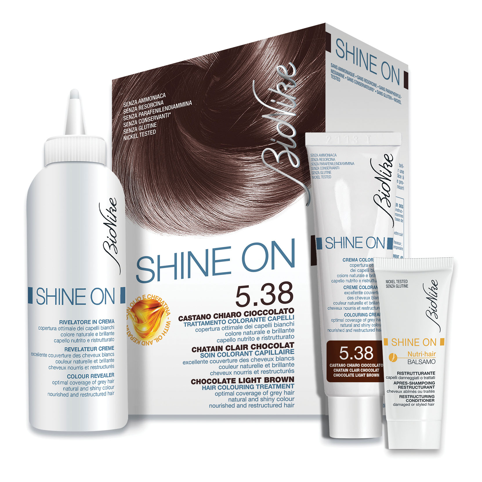 Shine On Tintura Capelli Colore Castano Chiaro Cioccolato 5.38 - Immagine 4