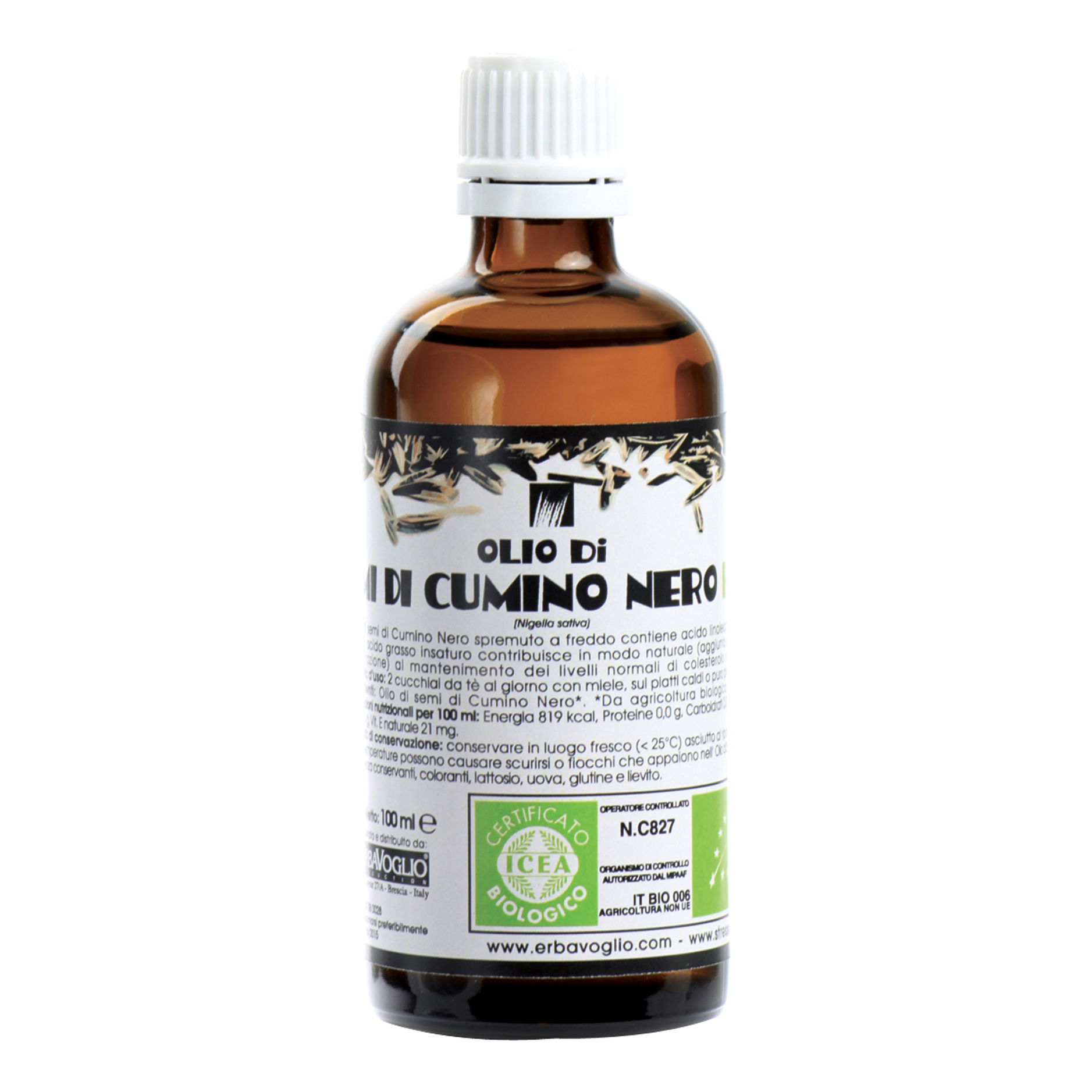 Erbavoglio Nero Olio Di Semi Di Cumino Bio 100Ml - Immagine 4