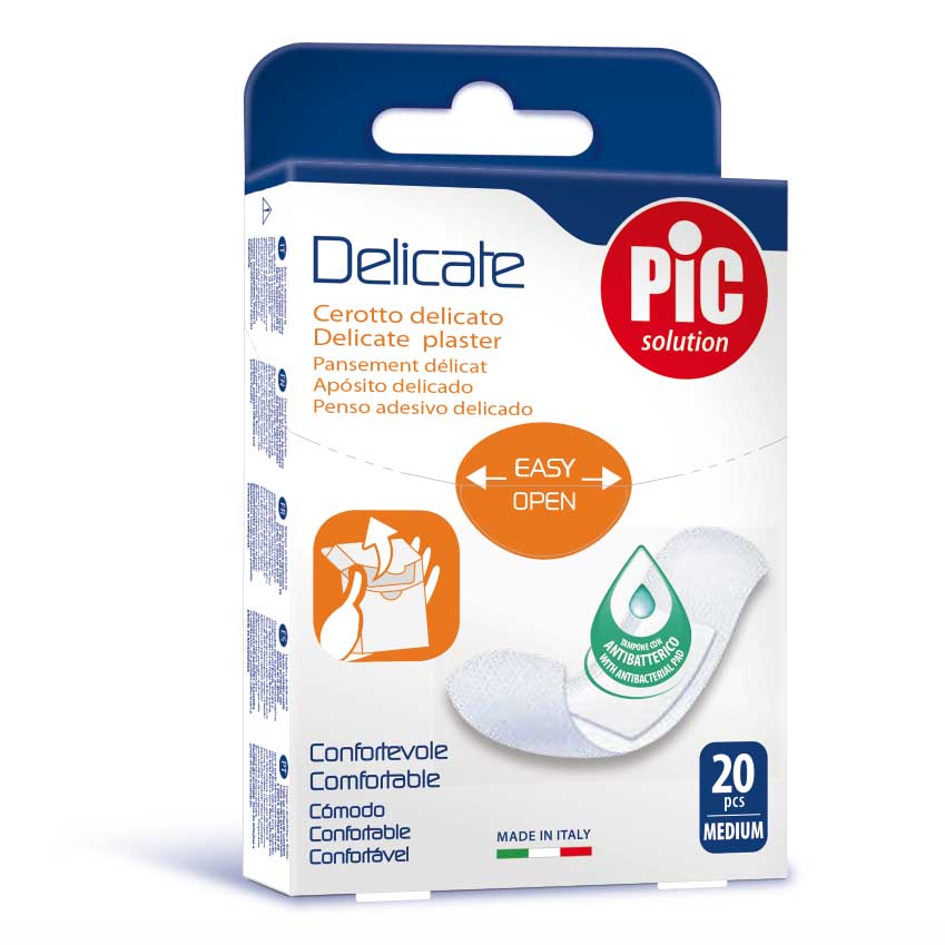 CEROTTO PIC DELICATE 19X72 MM ANTIBATTERICO 20 PEZZI - Immagine 3
