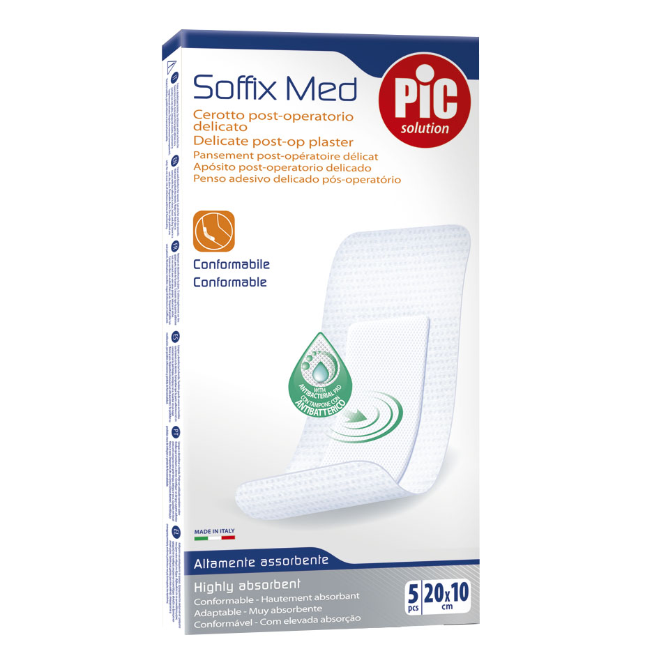 Bianco Pic Soffix Med 20X10cm 5Pcs Striscia Adesiva Sterile - Immagine 6