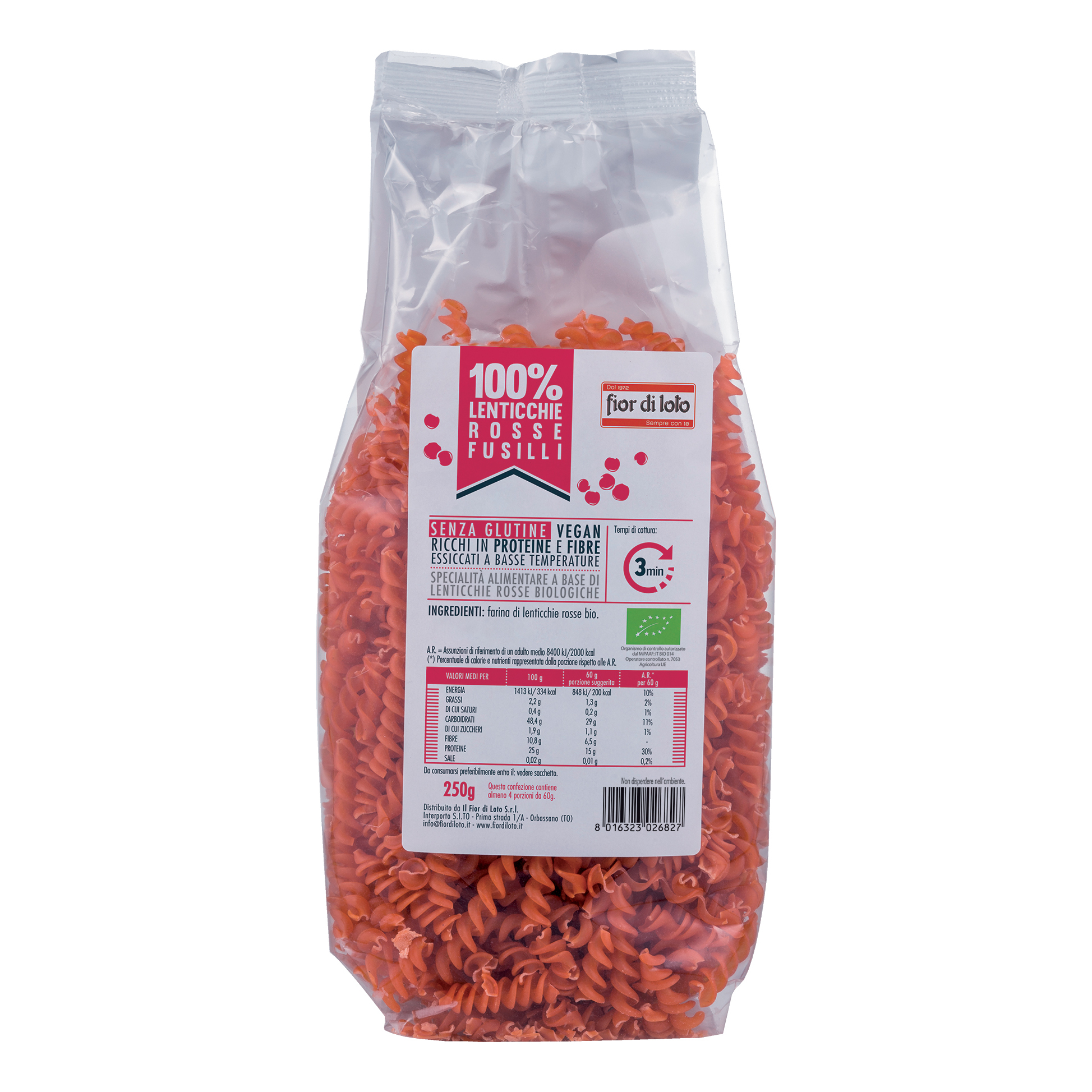 Fior Di Loto Rosse Fusilli Di Lenticchie Bio 250 G - Immagine 4