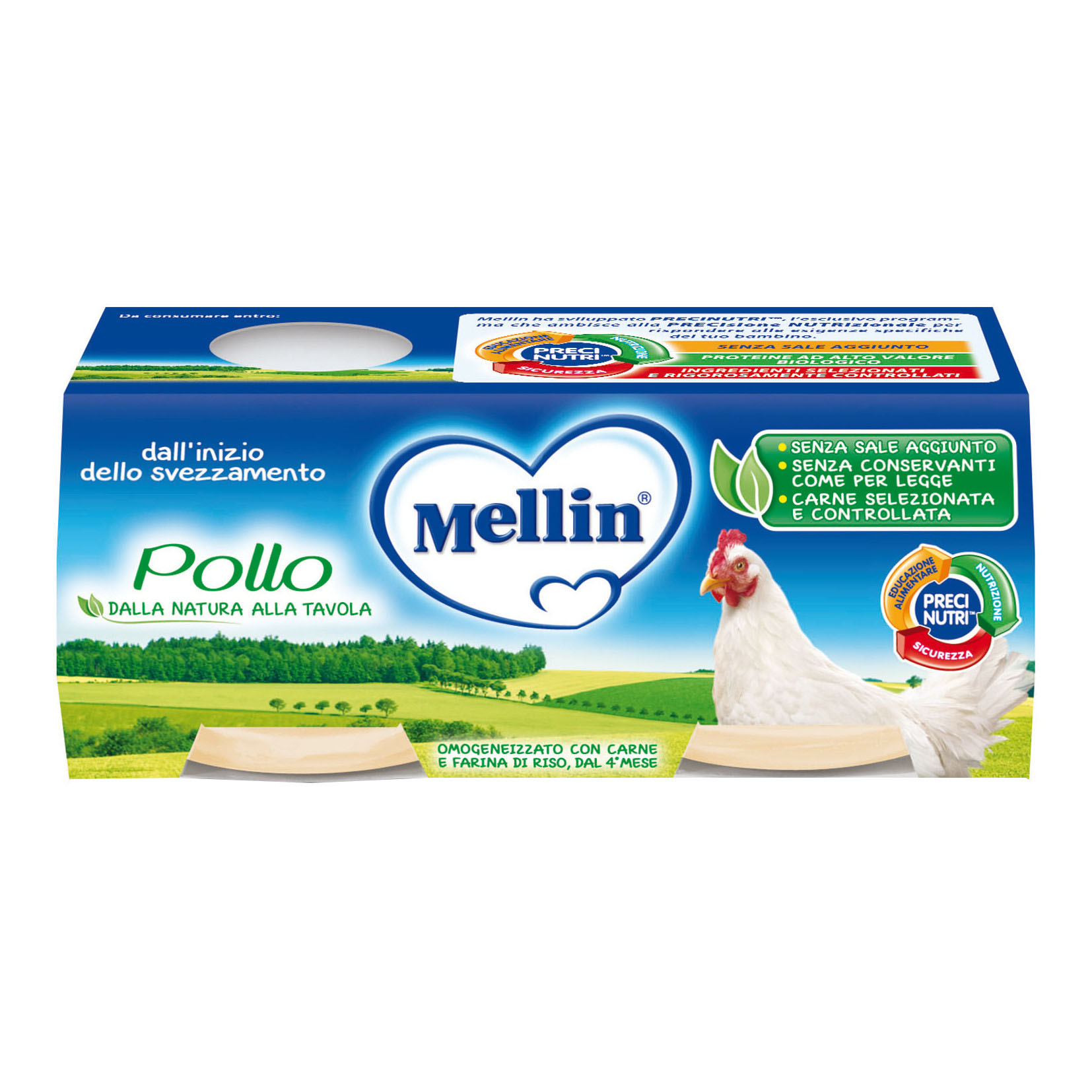 Mellin Omogeneizzato Pollo 2X120 G 2X120 G Pappa Bambino - Immagine 4